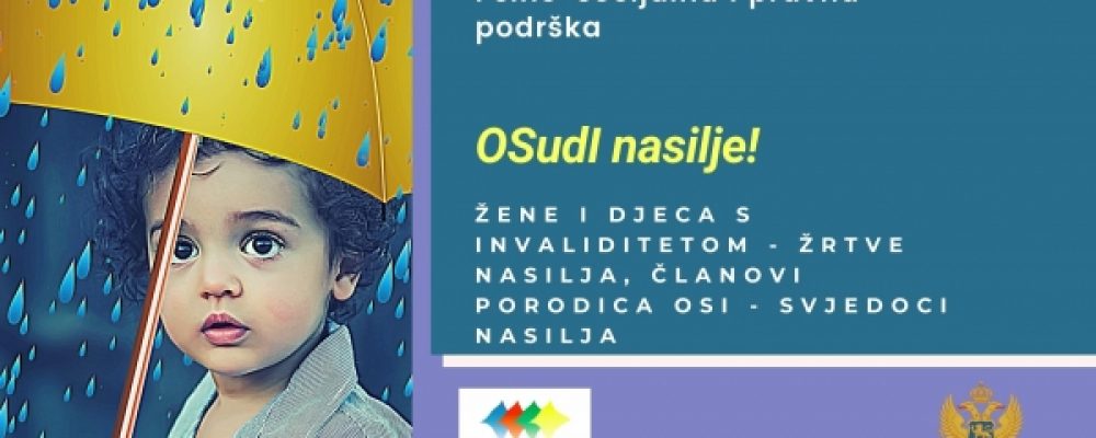 Najava: UMHCG započinje s uslugom psiho-socijalnog osnaživanja za žene i djecu s invaliditetom žrtve nasilja, i djecu svjedoke nasilja kao i roditelje djece s invaliditetom