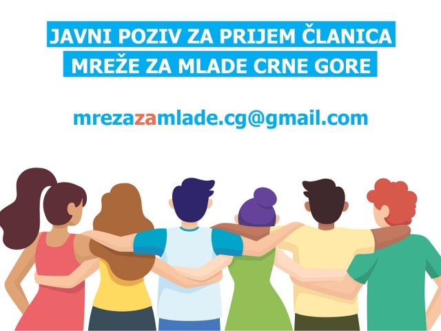 Javni poziv za prijem članica Mreže za mlade Crne Gore