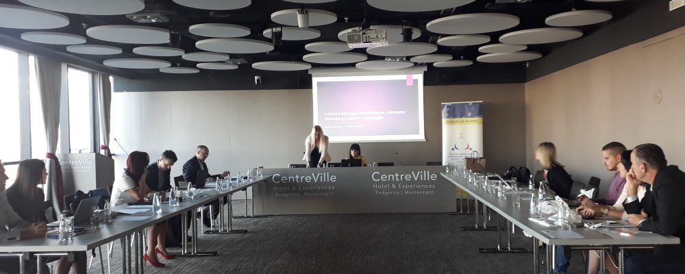 Saopštenje o treningu trenera na temu “Standardi javnog konsultovanja”