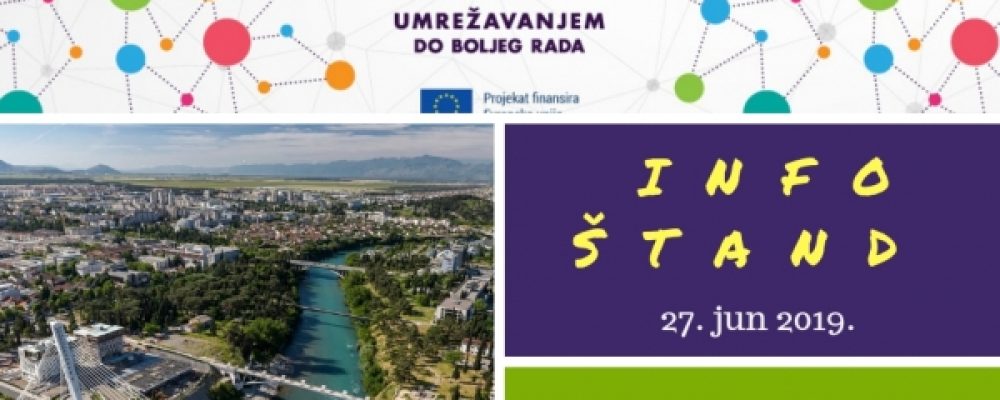 Najava: UMHCG organizuje šesti info štand u okviru projekta “Umrežavanjem do boljeg rada”