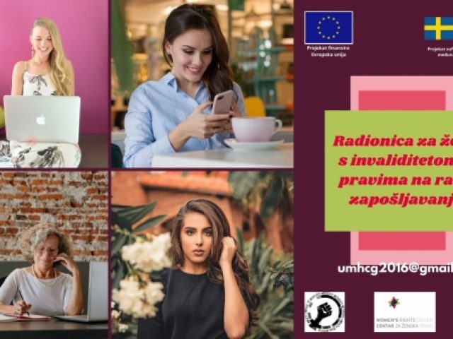 NAJAVA: UMHCG organizuje radionicu za žene s invaliditetom o pravima na rad i zapošljavanje u Pljevljima